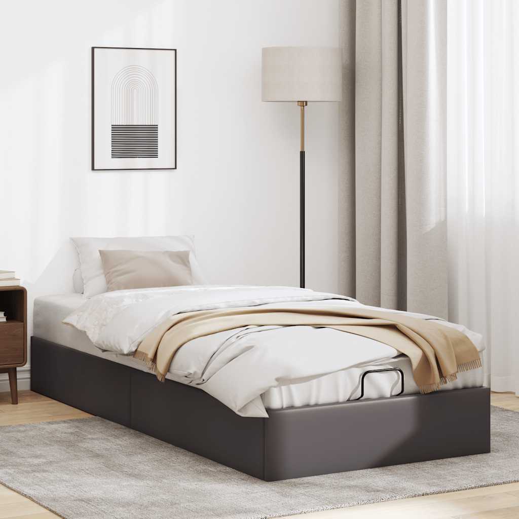 Vetonek Estructura de cama otomana sin colchón gris 90x190 cm