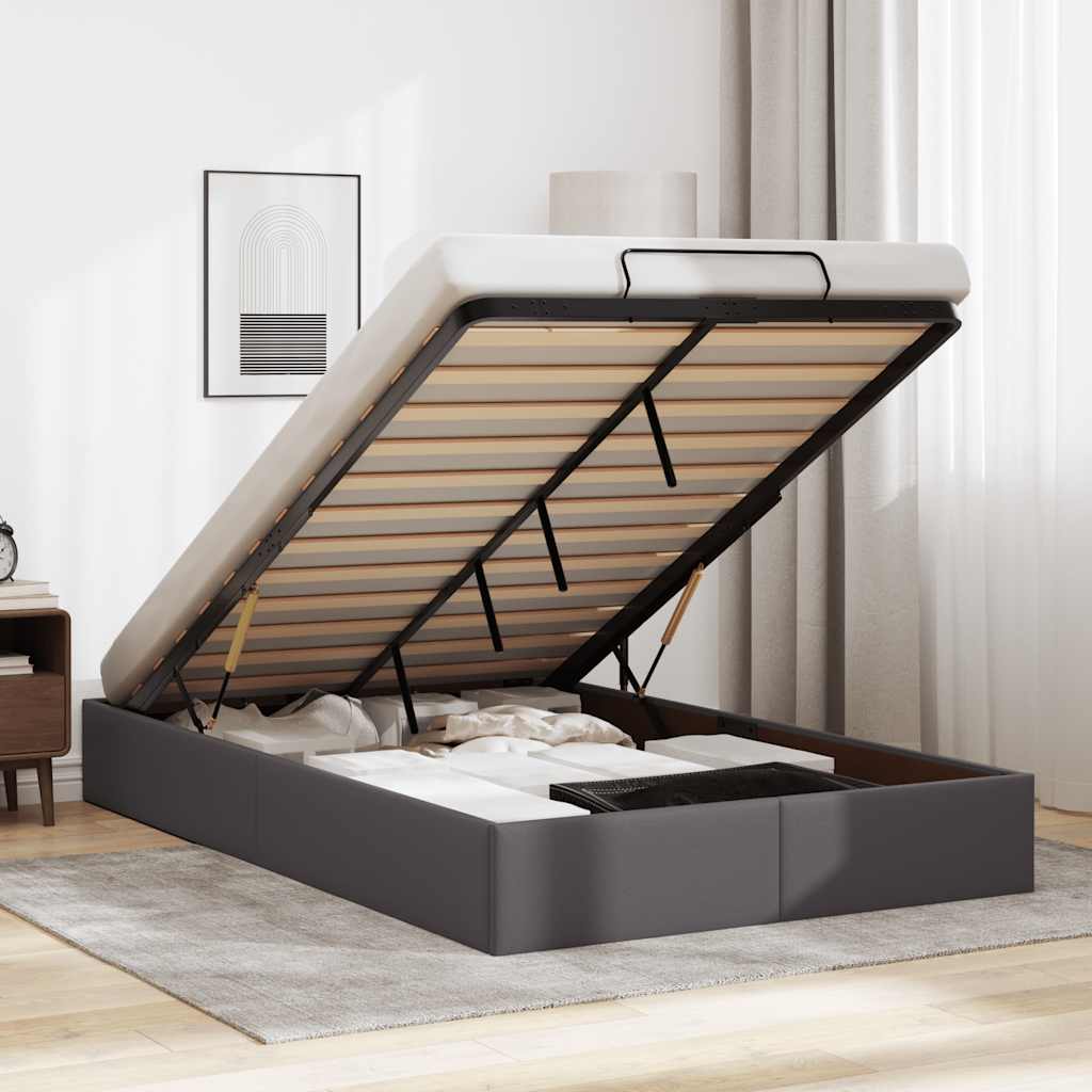 Vetonek Estructura cama otomana sin colchón gris 120x190 cm