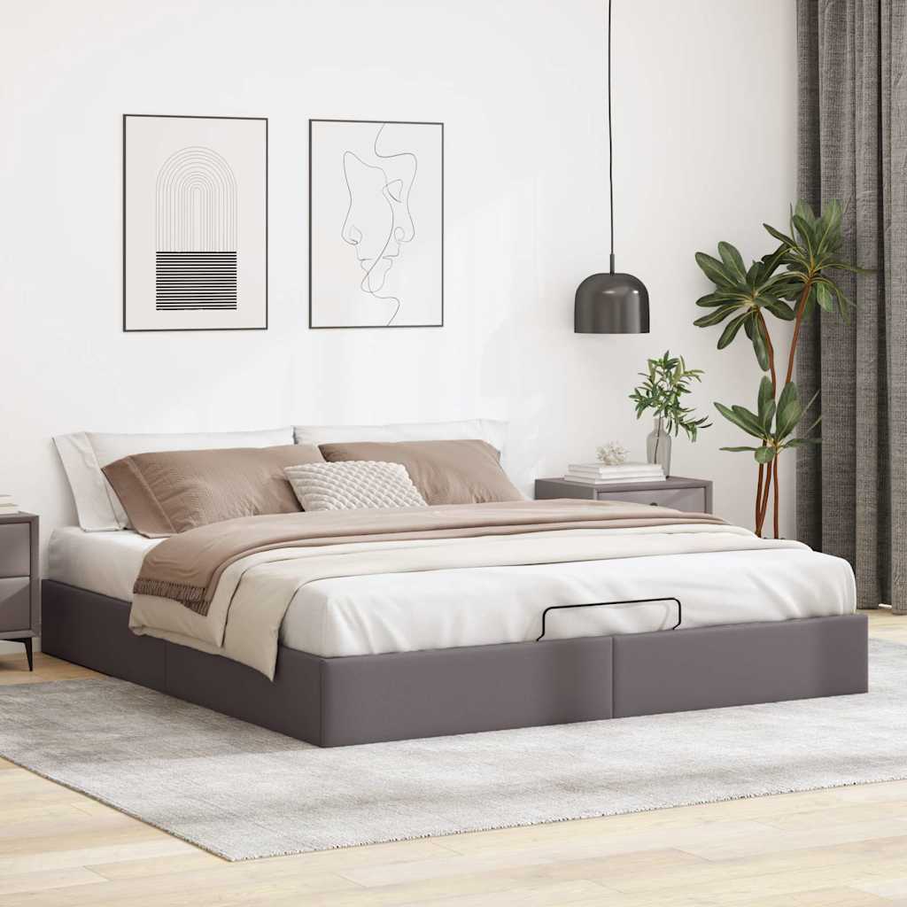 Vetonek Estructura de cama otomana sin colchón gris 180x200 cm