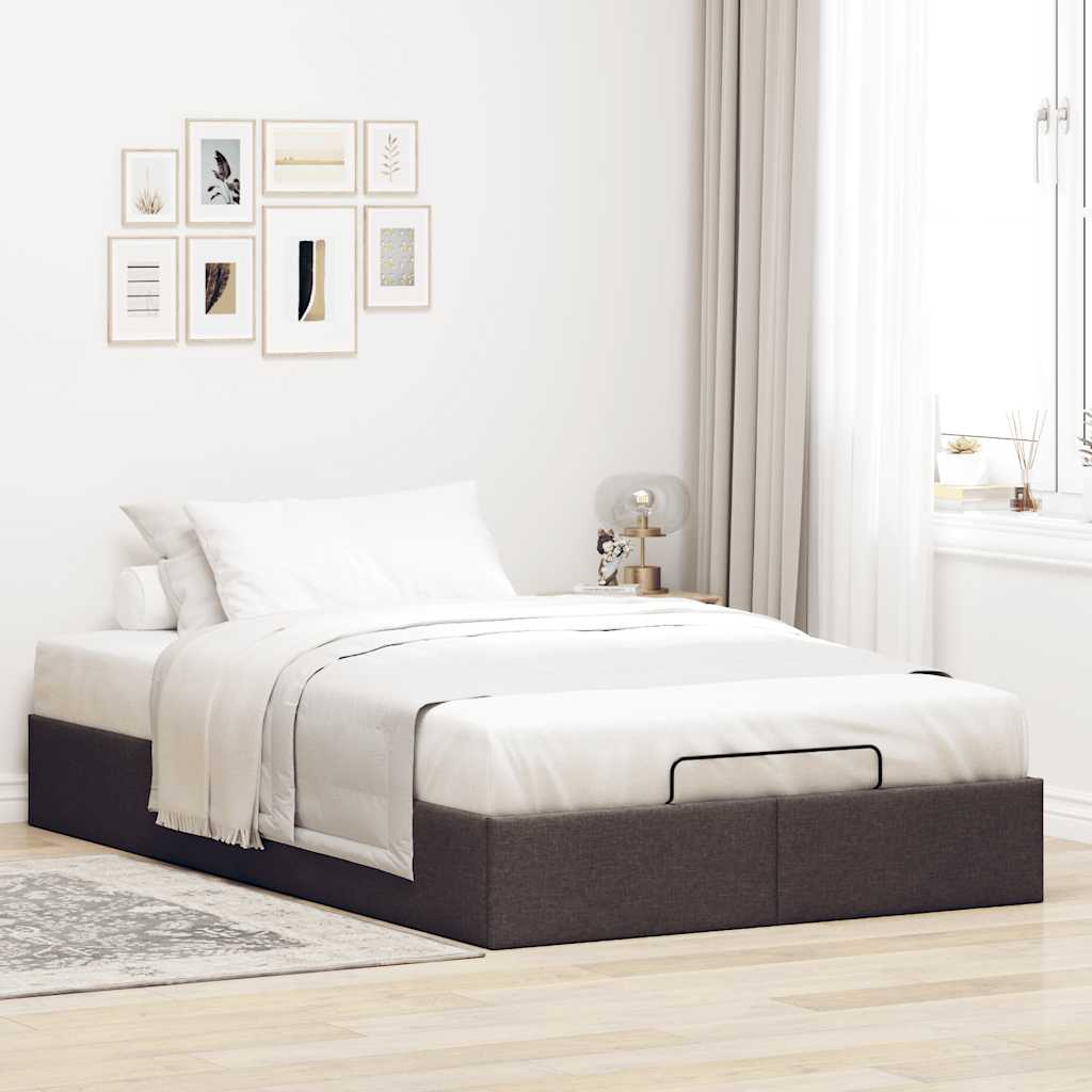 Vetonek Estructura de cama otomana sin colchón marrón oscuro 120x190cm