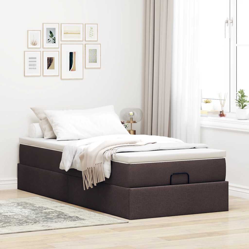 Otomana bed structure Mattress Dark brown fabric 100x200cm