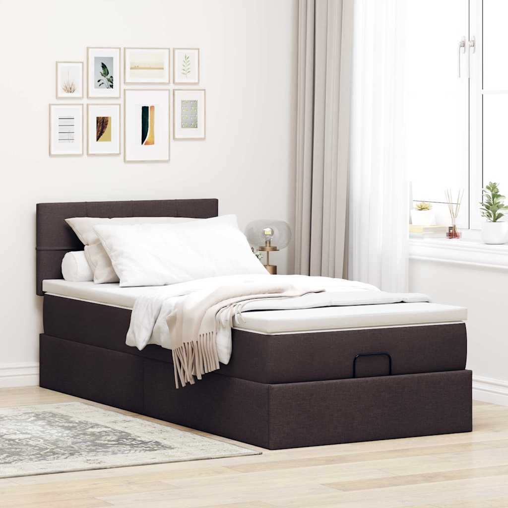 Otomana bed structure Mattress Dark brown fabric 100x200cm