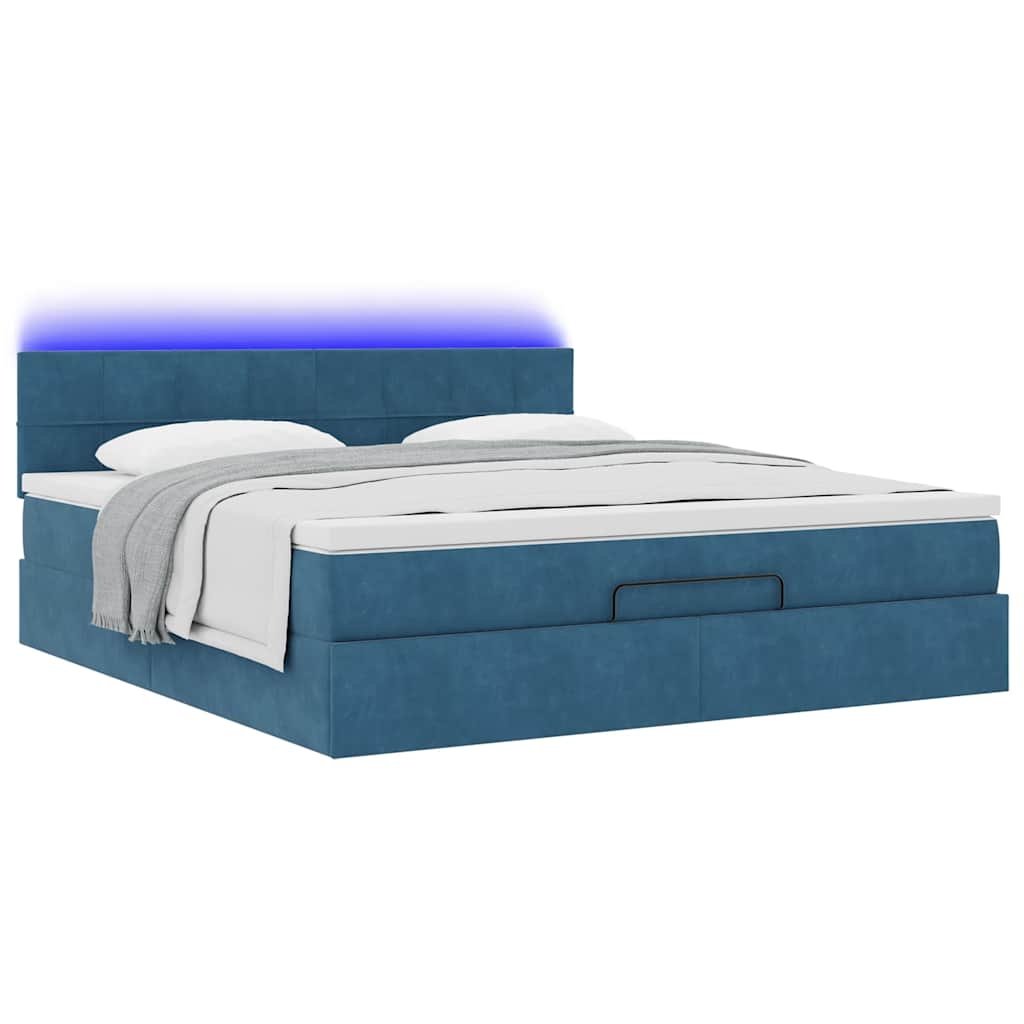 OTOMAN BED STRUCTURE Dark blue mattress 180x200 cm