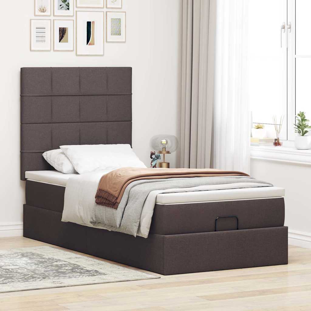 Otomana bed structure Mattress Dark brown fabric 100x200cm