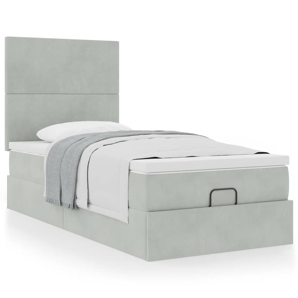 Vetonek Estructura cama otomana colchones gris claro 90x190cm