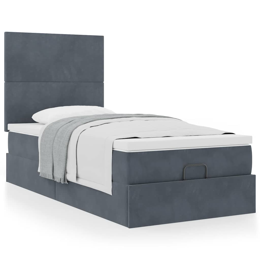 Vetonek Estructura cama otomana colchones gris oscuro 90x190cm