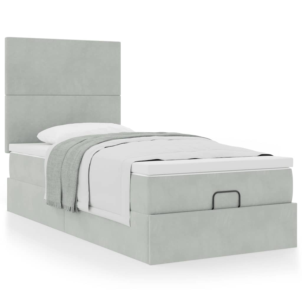 Vetonek Estructura cama otomana colchones gris claro 90x200cm