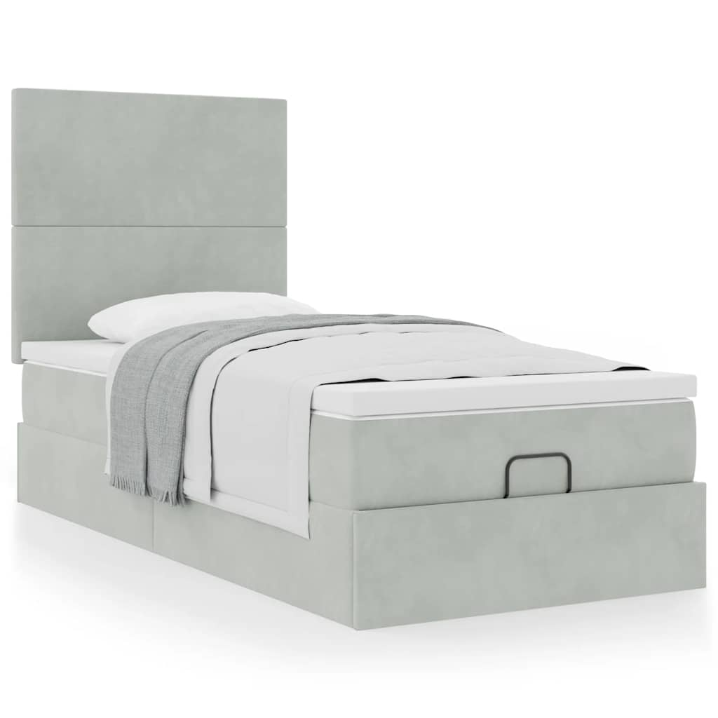 Vetonek Estructura cama otomana colchones gris claro 100x200cm