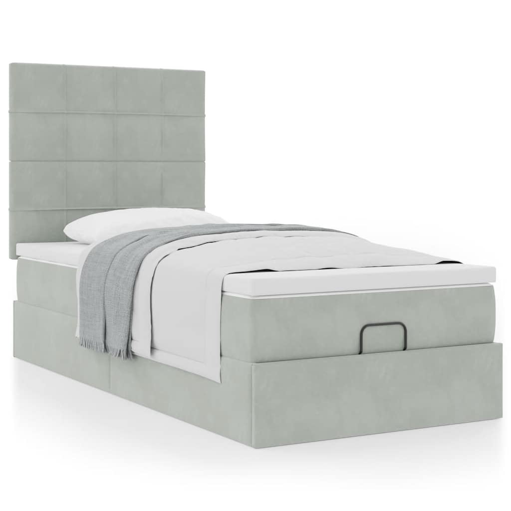 Vetonek Estructura cama otomana colchones gris claro 90x190cm