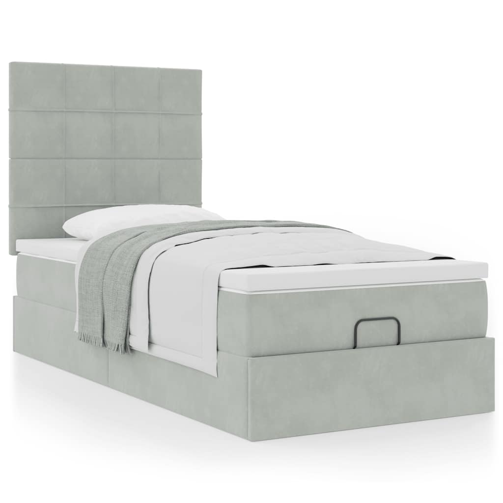 Vetonek Estructura cama otomana colchones gris claro 90x200cm