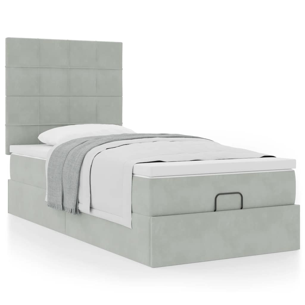 Vetonek Estructura cama otomana colchones gris claro 100x200cm