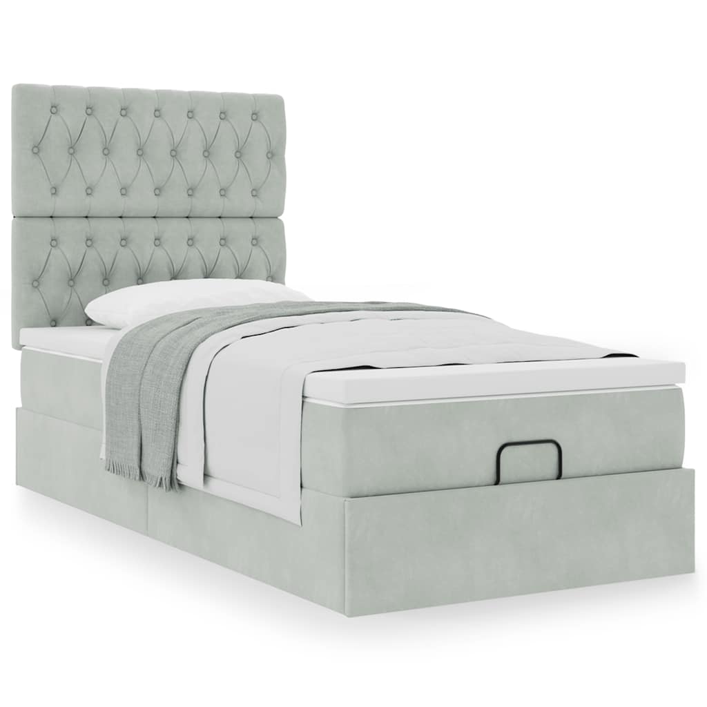 Vetonek Estructura cama otomana colchones gris claro 90x190cm