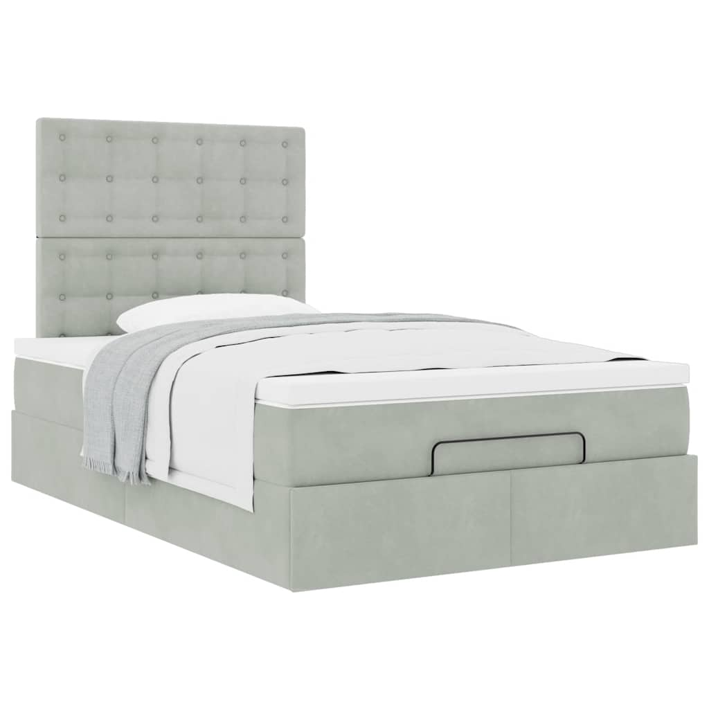 Vetonek Estructura cama otomana colchones gris claro 120x200cm