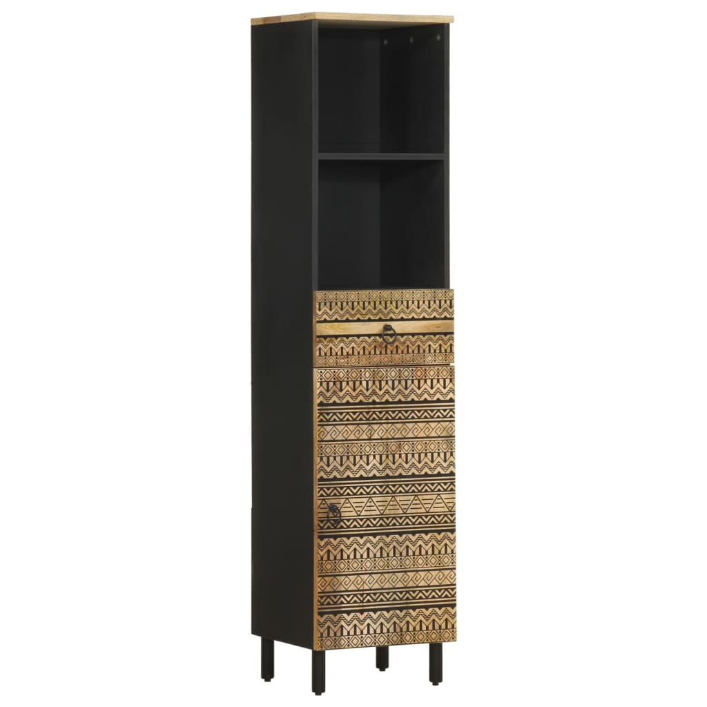 Vetonek Mueble de baño madera maciza de mango 38x33,5x160 cm