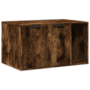 Vetonek Meuble bac à litière pour chat en bois de chêne fumé 80x50x45 cm