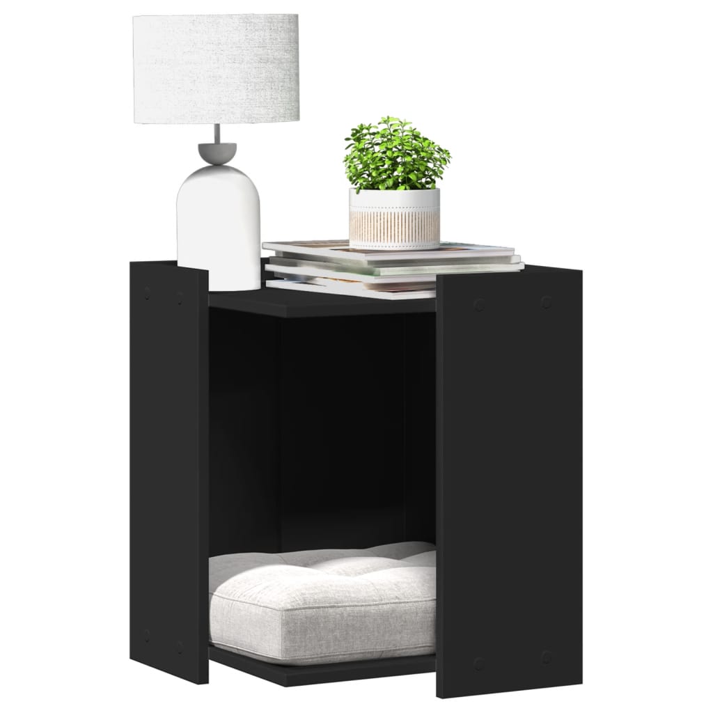 Vetonek Mueble arenero para gatos madera ingeniería negro 42x42x51 cm