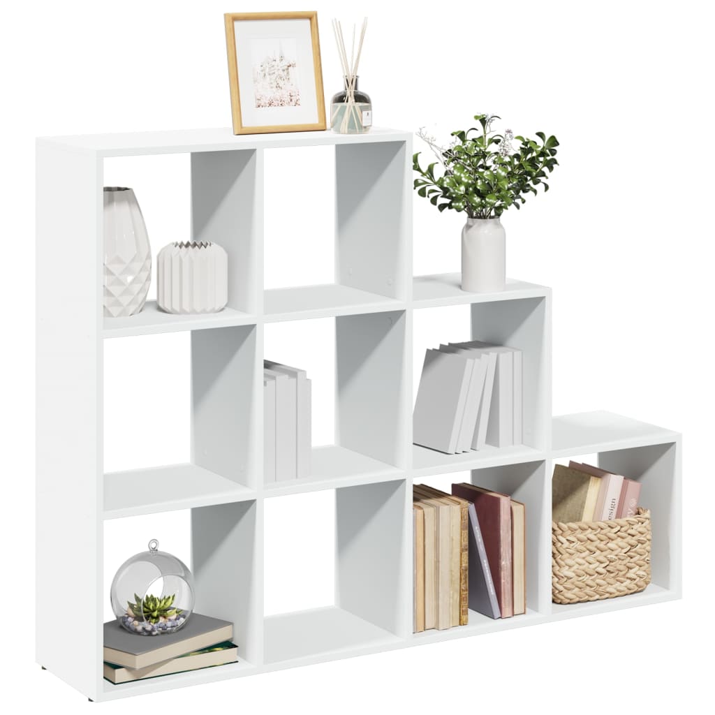 Vetonek Librería divisora 3 niveles madera blanca 137,5x29x103,5 cm