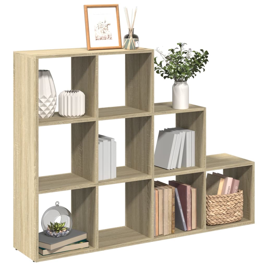 Vetonek Librería divisora 3 niveles madera Sonoma 137,5x29x103,5 cm