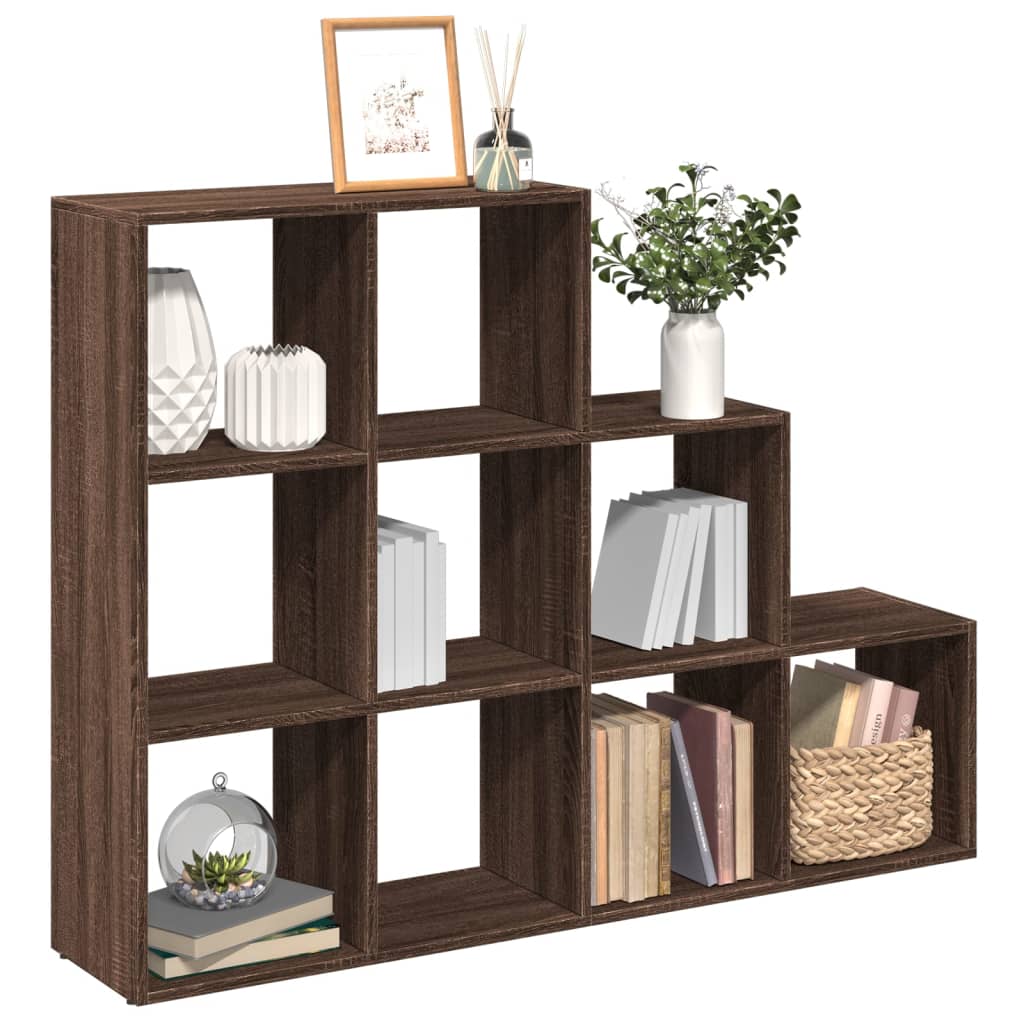 Vetonek Librería divisora 3 niveles madera marrón 137,5x29x103,5 cm