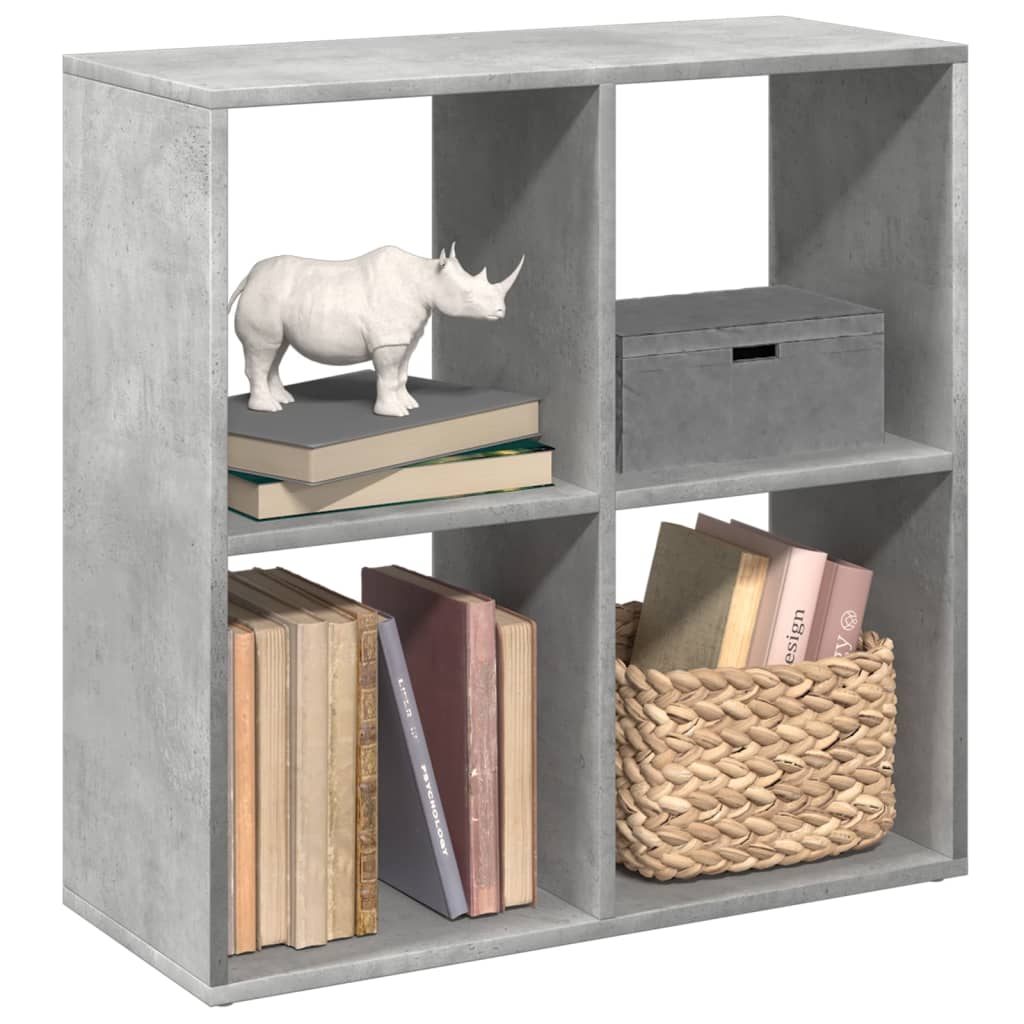 Vetonek Librería divisora madera gris hormigón 69,5x29x69,5 cm