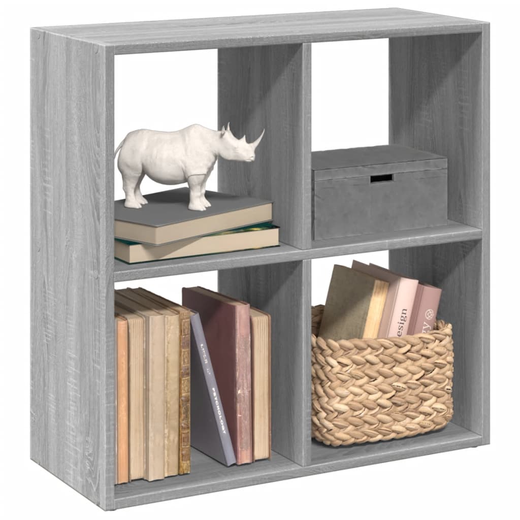 Vetonek Librería divisor madera ingeniería gris Sonoma 69,5x29x69,5 cm