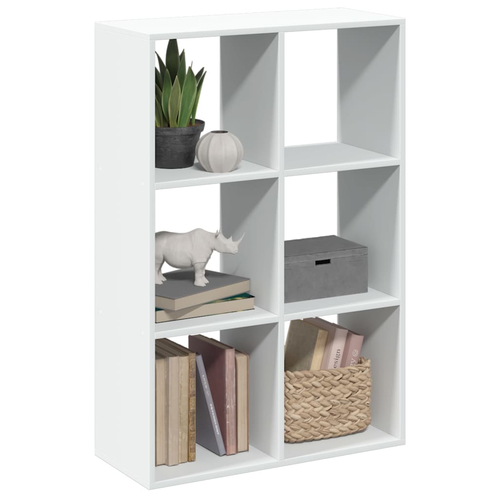 Vetonek Librería divisora madera ingeniería blanco 69,5x29x103,5 cm