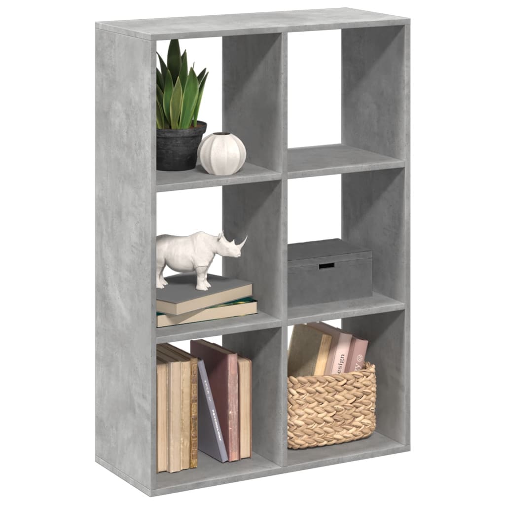 Vetonek Librería divisora madera gris hormigón 69,5x29x103,5 cm