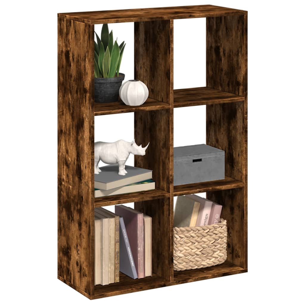 Vetonek Librería divisora madera roble ahumado 69,5x29x103,5 cm