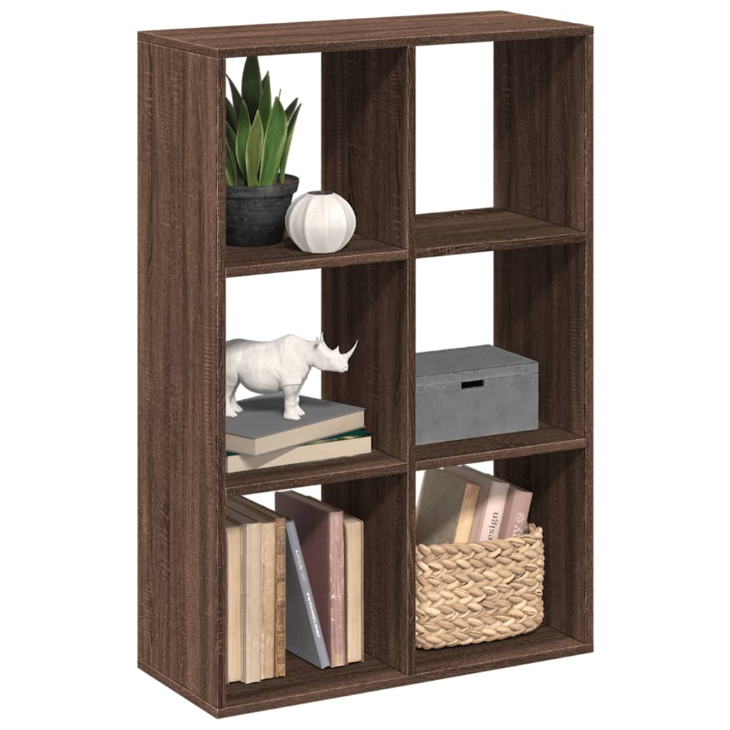 Vetonek Librería divisor madera ingeniería marrón roble 69,5x29x103,5cm