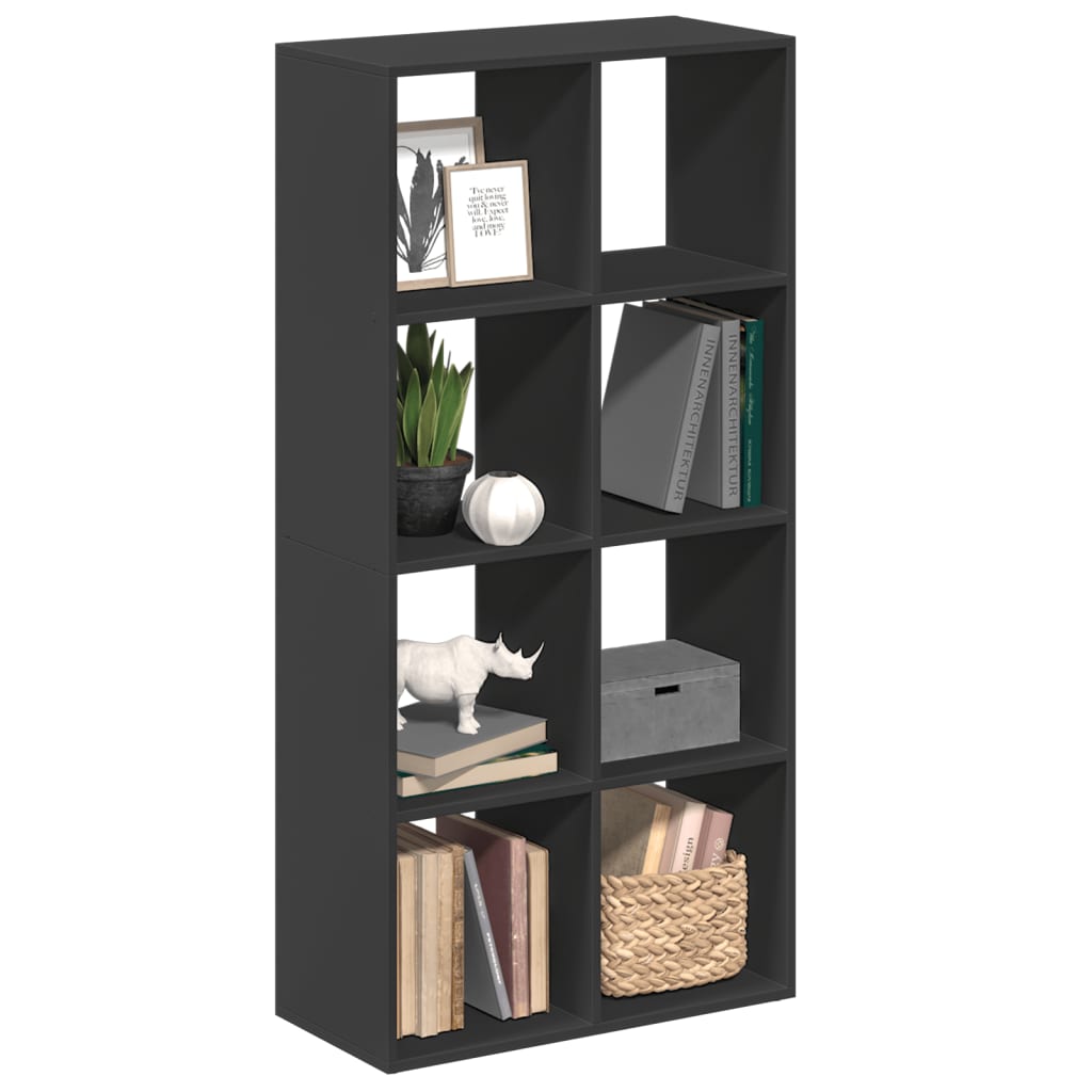 Vetonek Librería divisora madera de ingeniería negra 69,5x29x137,5 cm