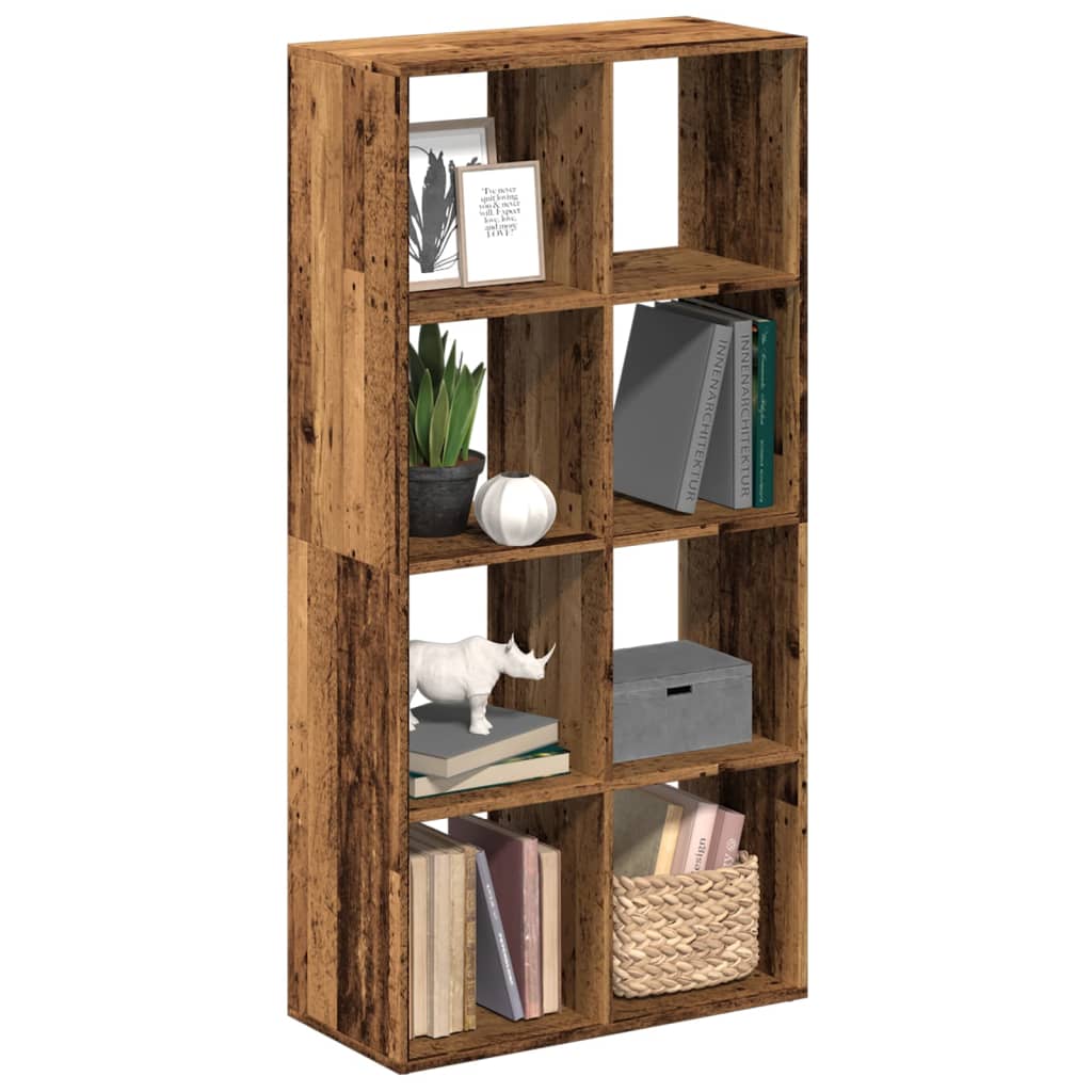 Vetonek Librería divisor madera ingeniería envejecida 69,5x29x137,5 cm