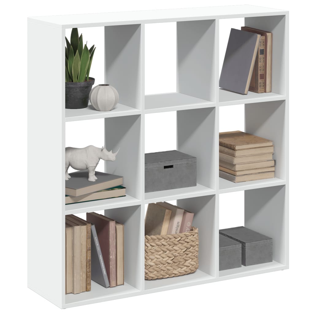 Vetonek Librería divisora madera ingeniería blanca 102x29x103,5 cm