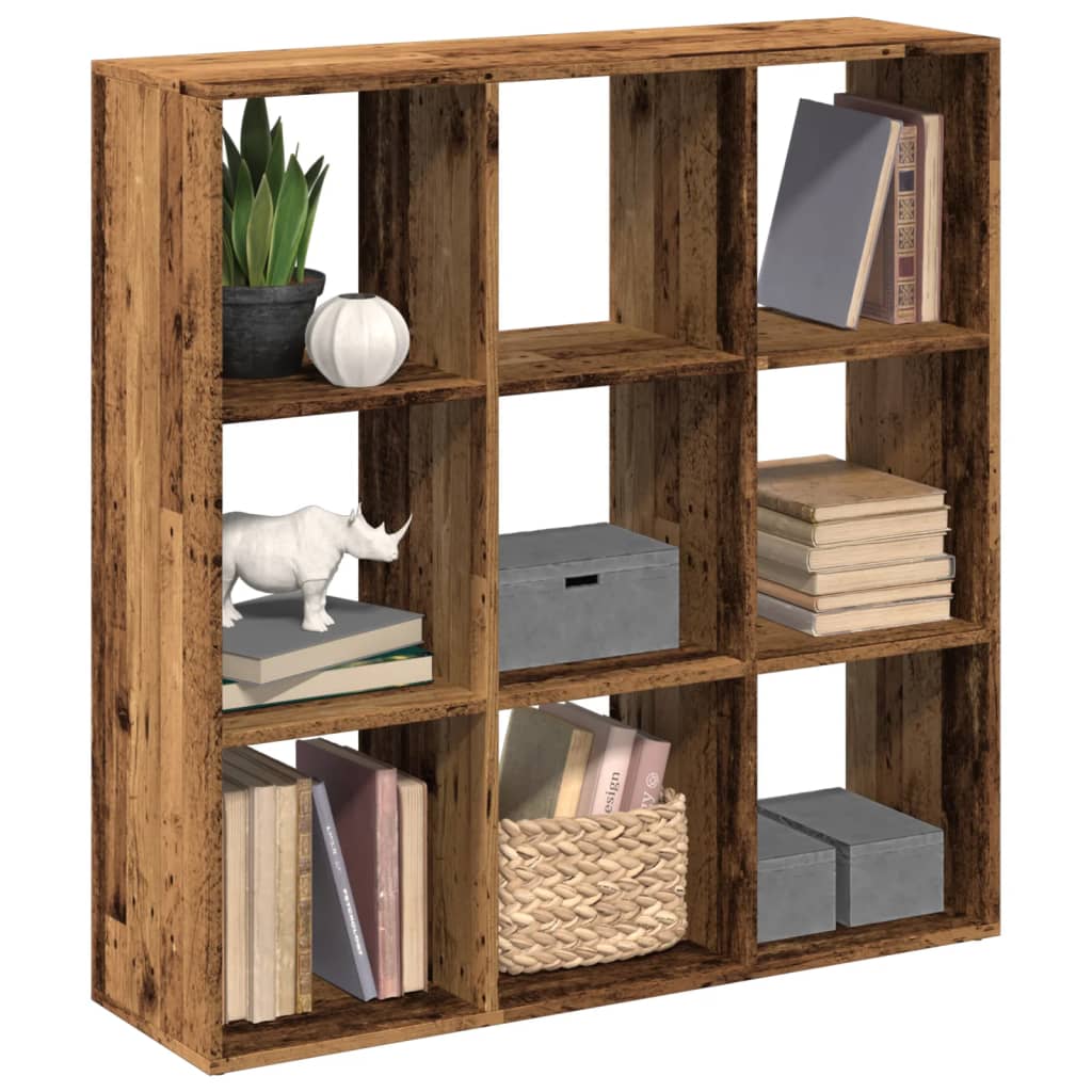 Vetonek Librería divisora madera ingeniería envejecida 102x29x103,5 cm