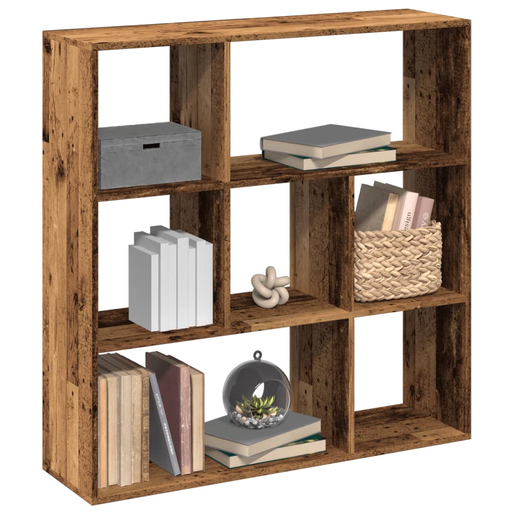 Vetonek Librería divisora madera ingeniería envejecida 102x29x103,5 cm