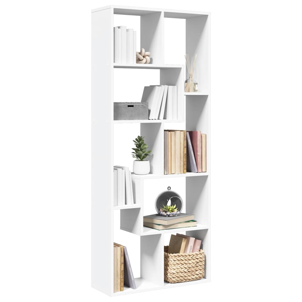 Vetonek Librería divisora madera ingeniería blanca 67x25x161,5 cm