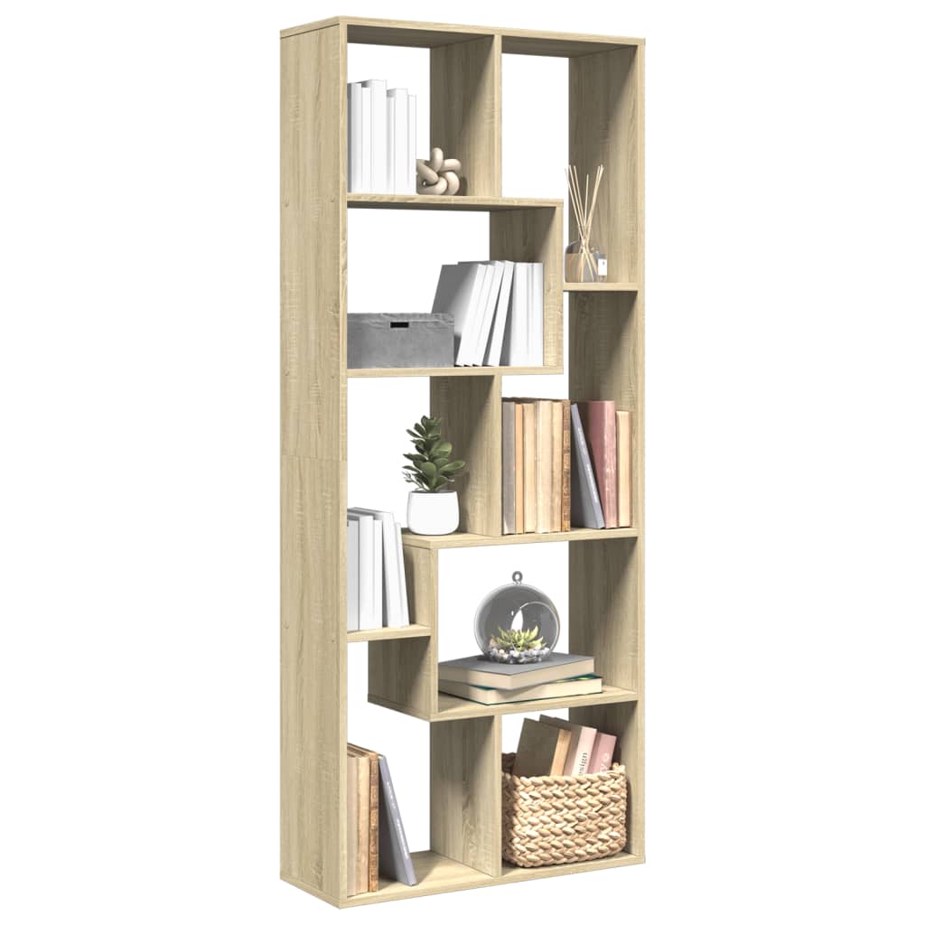 Vetonek Librería divisora madera ingeniería roble Sonoma 67x25x161,5 cm