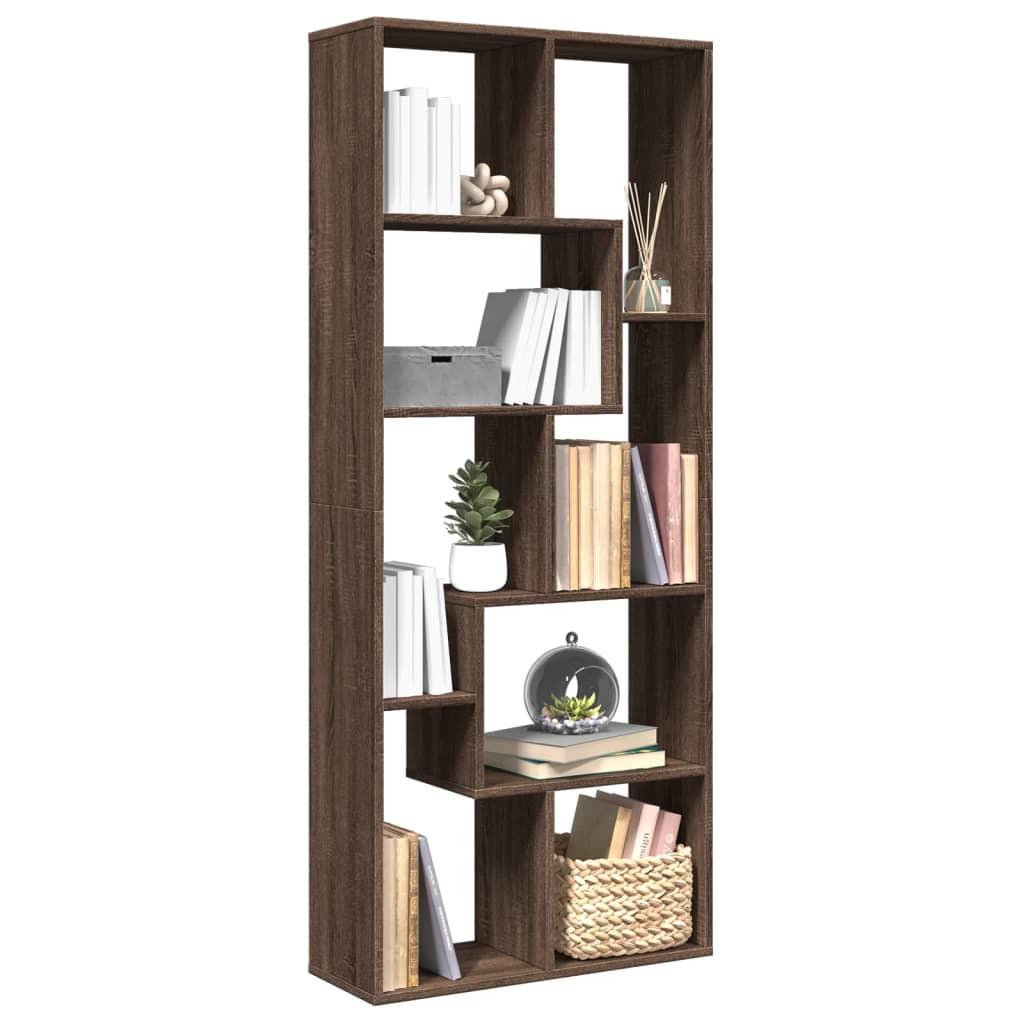 Vetonek Librería divisora madera ingeniería marrón roble 67x25x161,5 cm