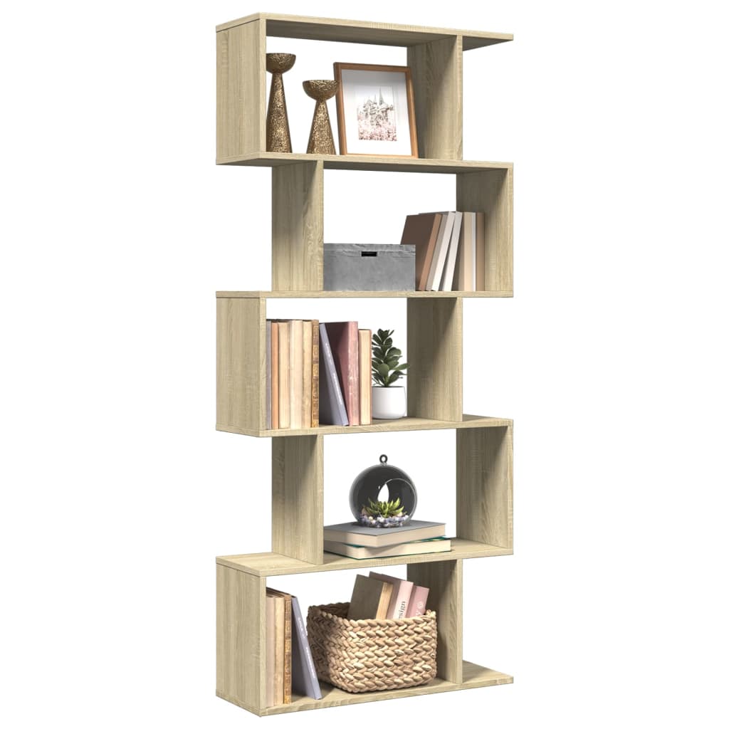 Vetonek Librería divisora 5 niveles madera roble Sonoma 70x24x161 cm