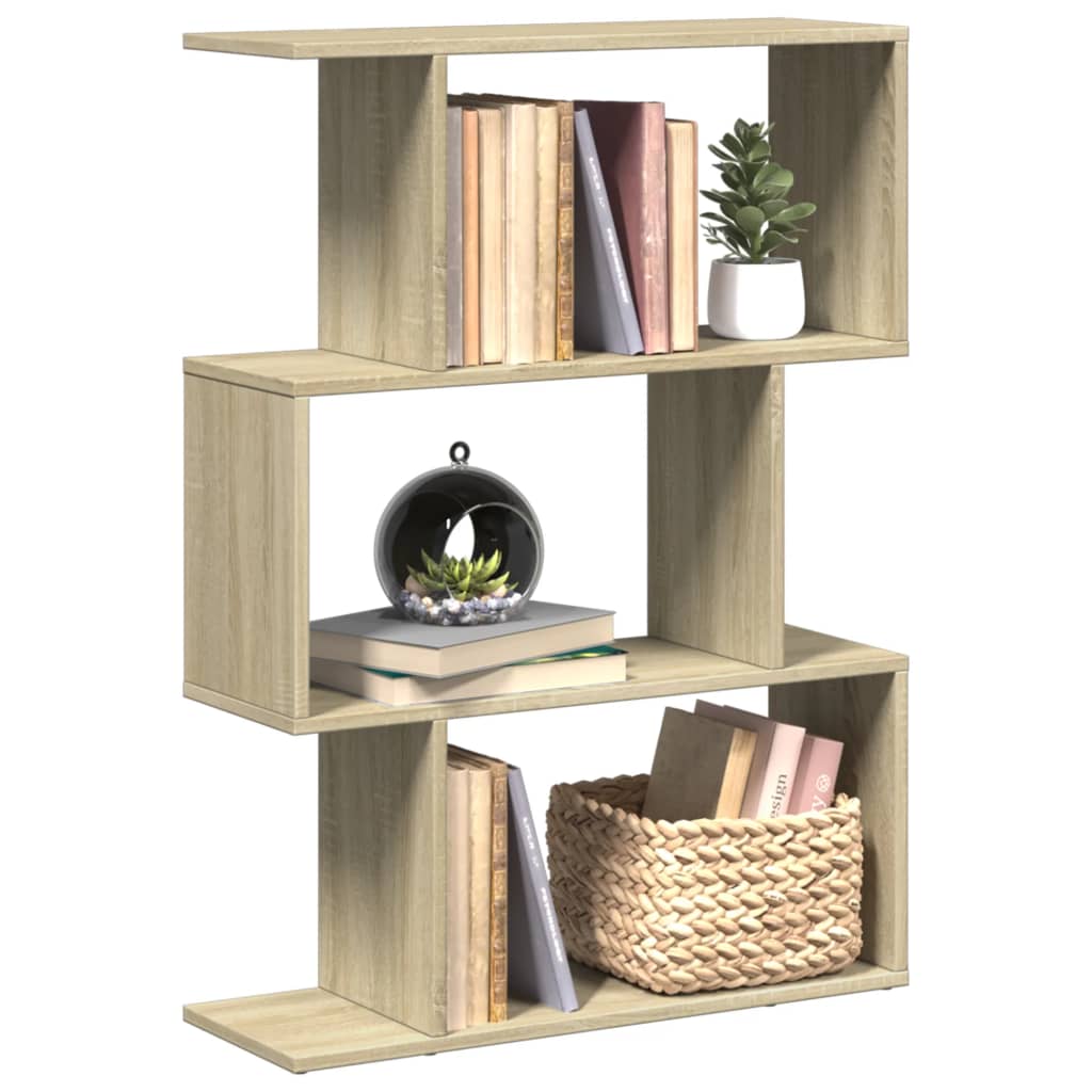 Vetonek Librería divisora 3 niveles madera roble Sonoma 70x24x97 cm