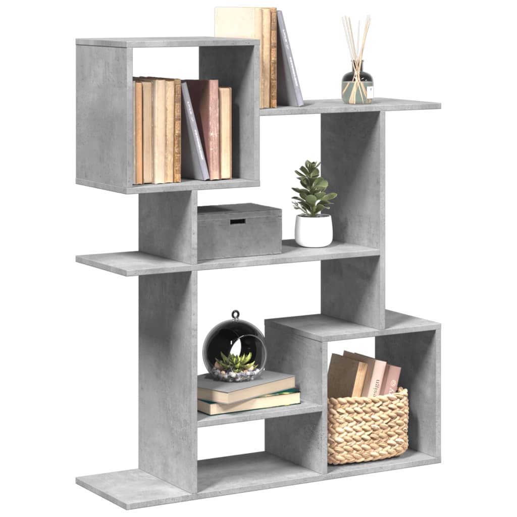 Vetonek Librería divisora madera ingeniería gris hormigón 92x29x112 cm