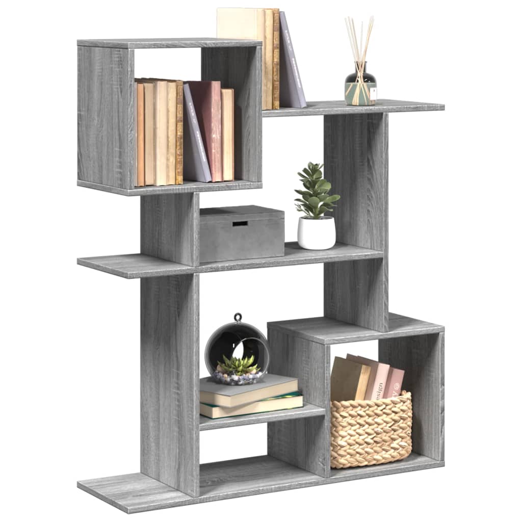 Vetonek Librería divisora madera ingeniería gris Sonoma 92x29x112 cm