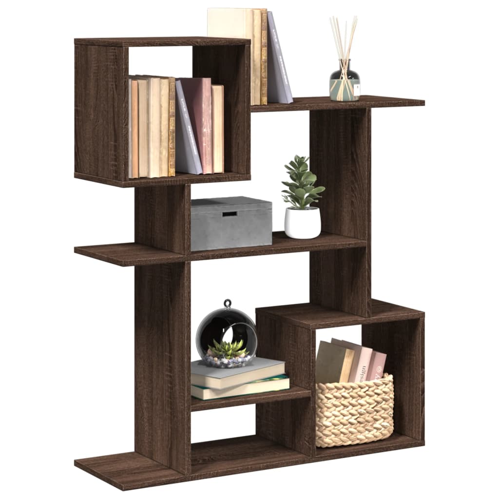 Vetonek Librería divisora madera ingeniería marrón roble 92x29x112 cm