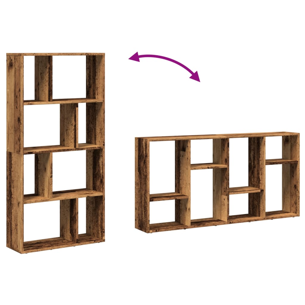 Estante de madeira trabalhada cor envelhecida 60x20x120 cm V1950 Vetonek