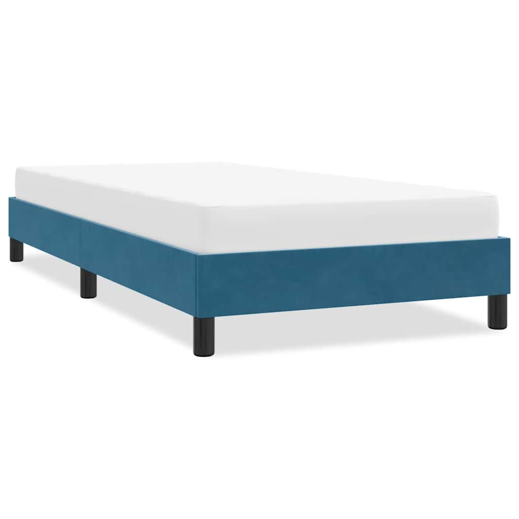 Vetonek Estructura de cama sin colchón terciopelo azul oscuro 80x210 cm