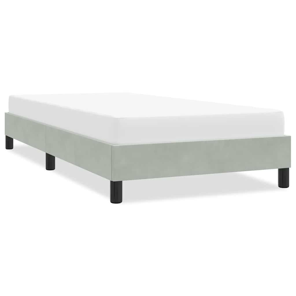 Vetonek Estructura de cama sin colchón terciopelo gris claro 90x210 cm