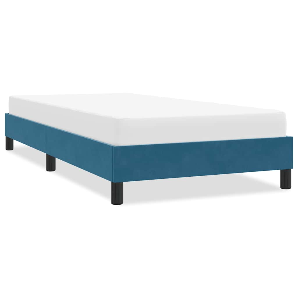 Vetonek Estructura de cama sin colchón terciopelo azul oscuro 90x210 cm