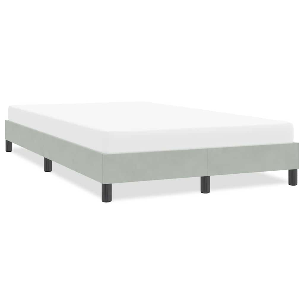 Vetonek Estructura de cama sin colchón terciopelo gris claro 120x210 cm