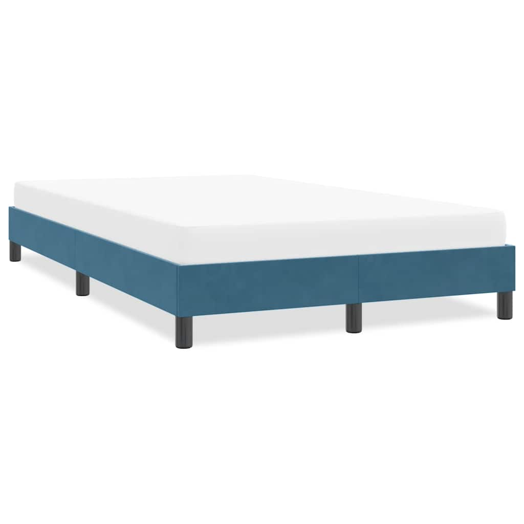 Vetonek Estructura de cama sin colchón terciopelo azul oscuro 120x210cm