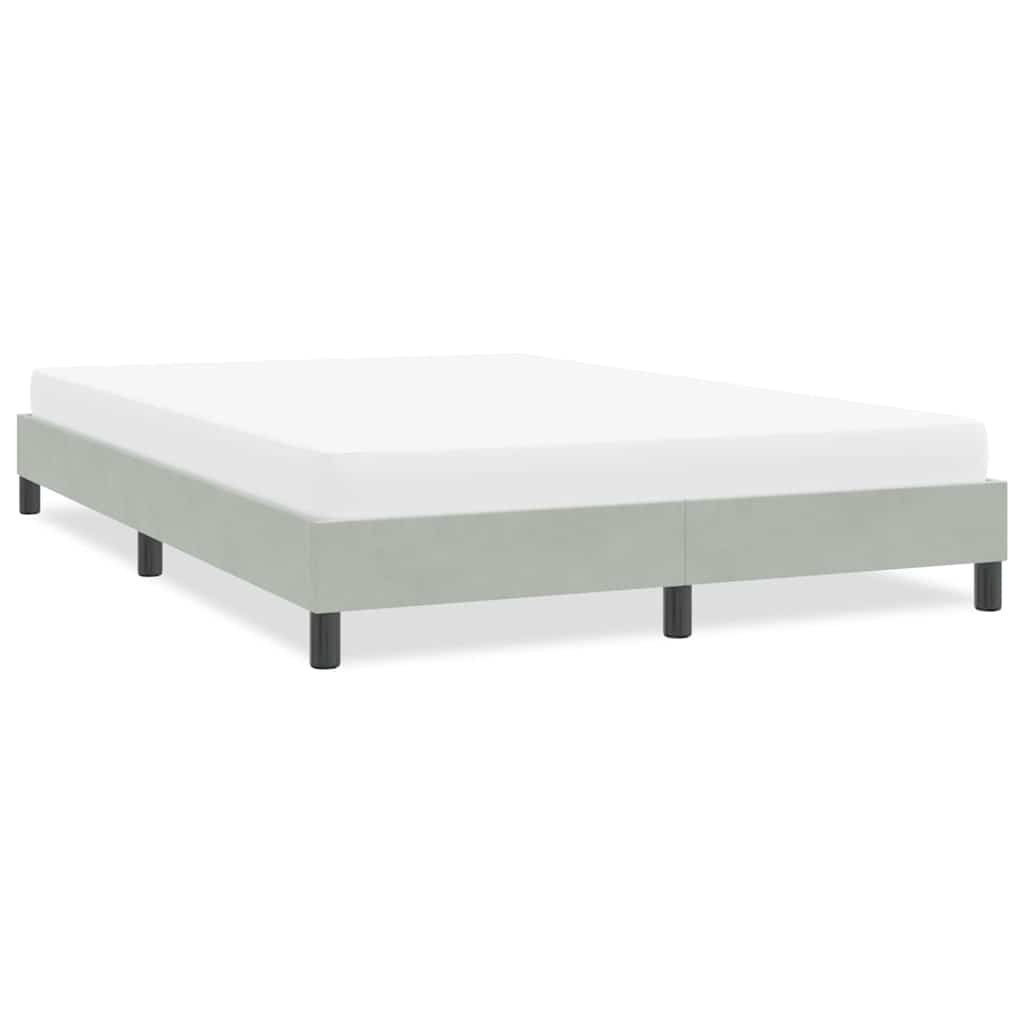 Vetonek Estructura de cama sin colchón terciopelo gris claro 140x210 cm