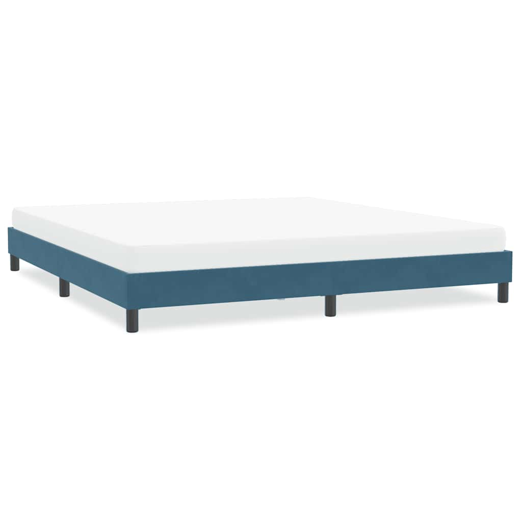 Vetonek Estructura de cama sin colchón terciopelo azul oscuro 200x210cm